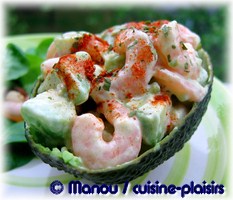 avocat aux crevettes roses