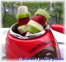 brochette fruits fondue chocolat