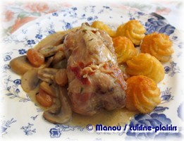 cailles farcies raisins champignons