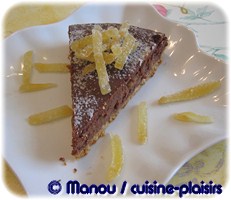 cheese-cake au chocolat et gingembre confit