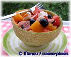 coupelle de melon en salade