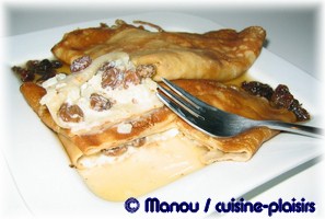 crepes rhum raisin flambees