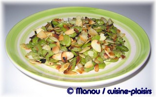 fèves au cumin et aux amandes grillées