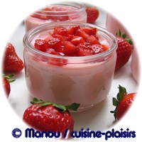 flans crémeux framboises - fraises à la rose