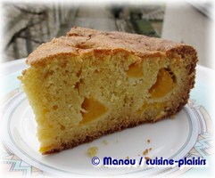 gateau moelleux polenta peche