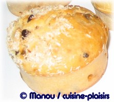 muffin au citron, coco - choco et oranges confites 