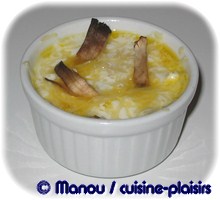 oeuf gratiné aux champignons et fromage de brebis