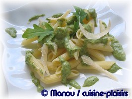 penne à la crème de roquette