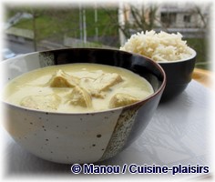 poulet curry au lait de coco