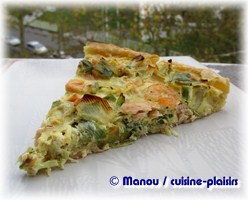 quiche poireau crevette saumon