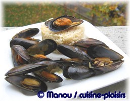 risotto au vin blanc et ses moules marinières