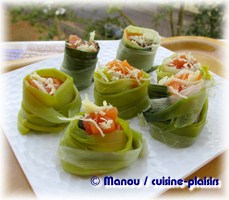 rouleaux poireau saumon fumé