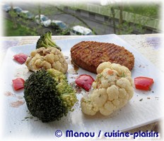 steak saumon et légumes vapeur