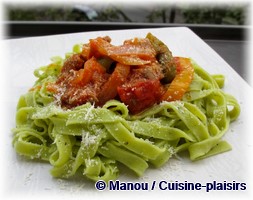 tagliatelles basilic bolognaise