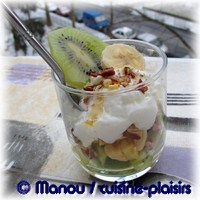 verrine faisselle banane kiwi